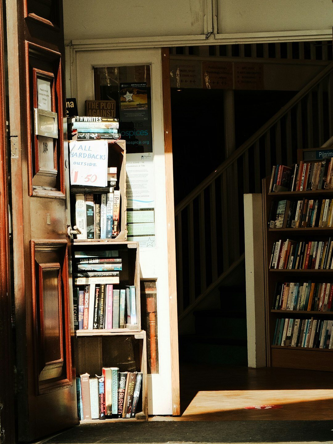 old library shelves