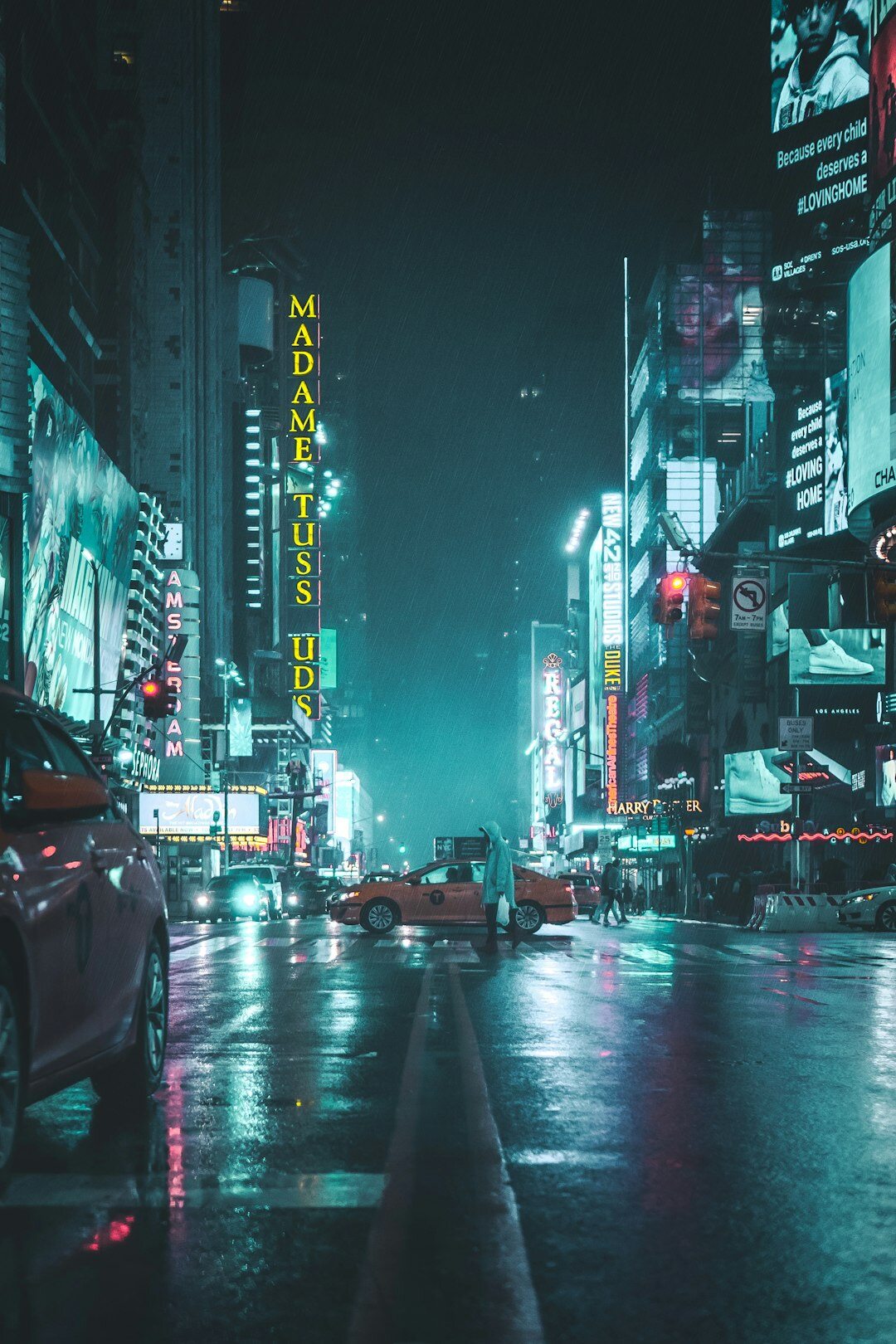 city street at night